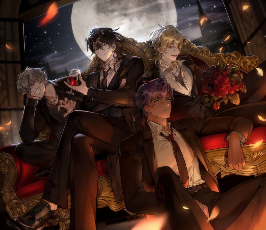 sakuma rei, hakaze kaoru, otogari adonis, and ogami koga (ensemble stars!) drawn by panza