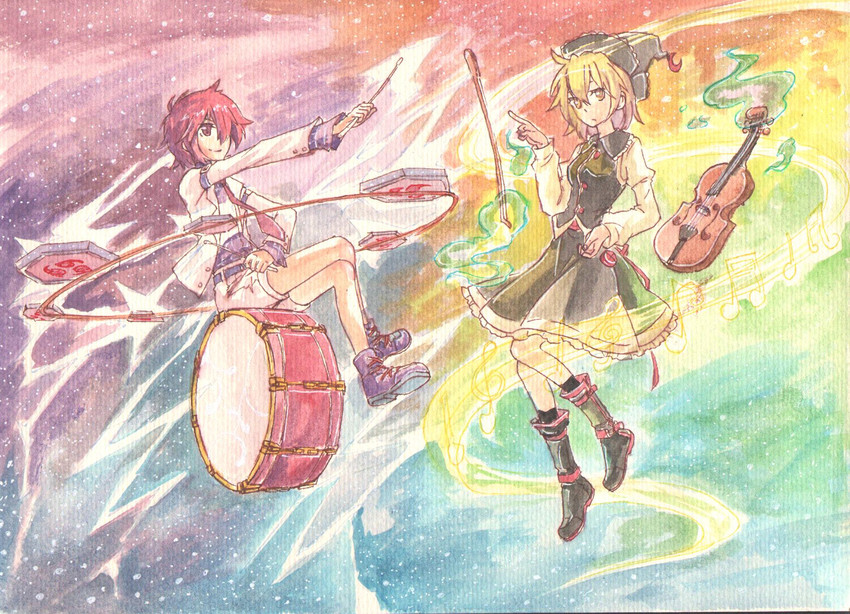 lunasa prismriver and horikawa raiko (touhou) drawn by beichen_xiaobei