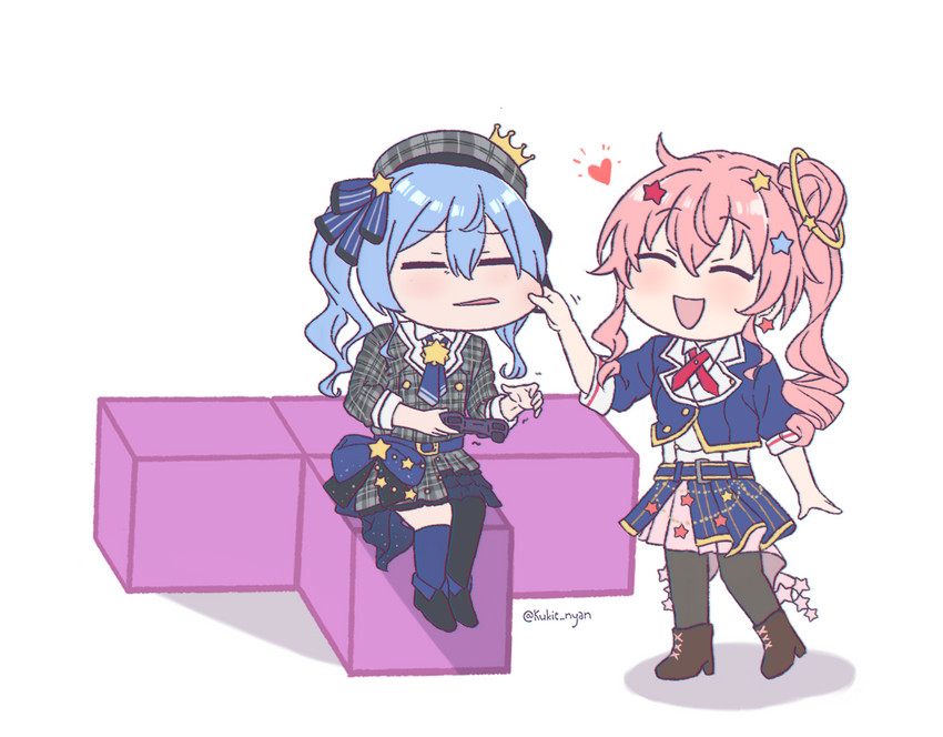hoshimachi suisei and anemachi (hololive and 1 more) drawn by kukie-nyan