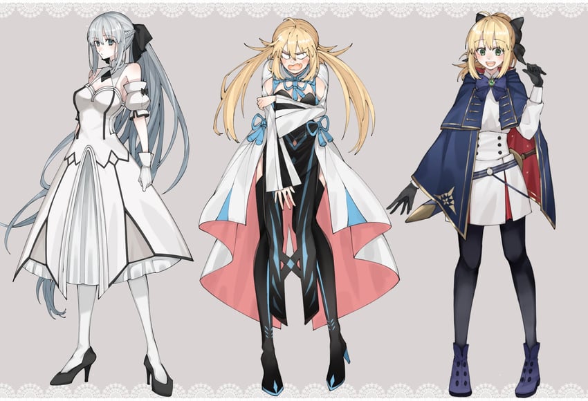artoria pendragon, morgan le fay, artoria caster, and saber lily (fate and 1 more) drawn by euhage73