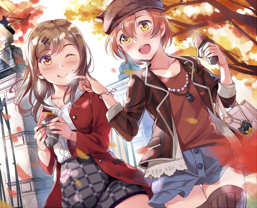 hoshizora rin and kunikida hanamaru (love live! and 2 more) drawn by tipii