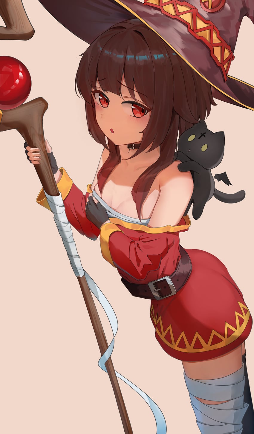 megumin and chomusuke (kono subarashii sekai ni shukufuku wo!) drawn by shiraiyu