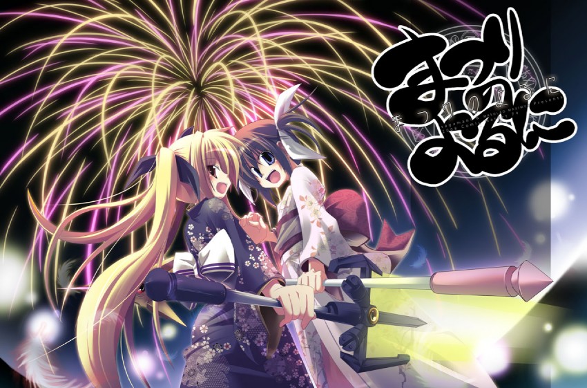fate testarossa, takamachi nanoha, raising heart, and bardiche (lyrical nanoha and 1 more) drawn by kazekawa_nagi