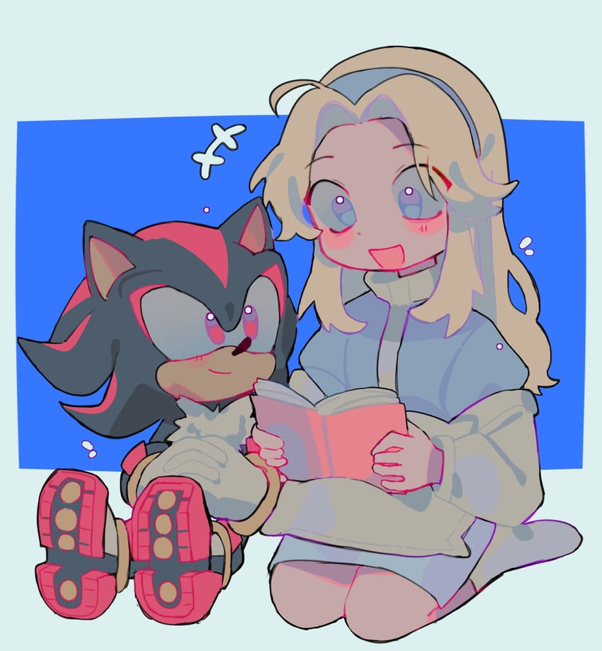 shadow the hedgehog and maria robotnik (sonic) drawn by littlebunniboo