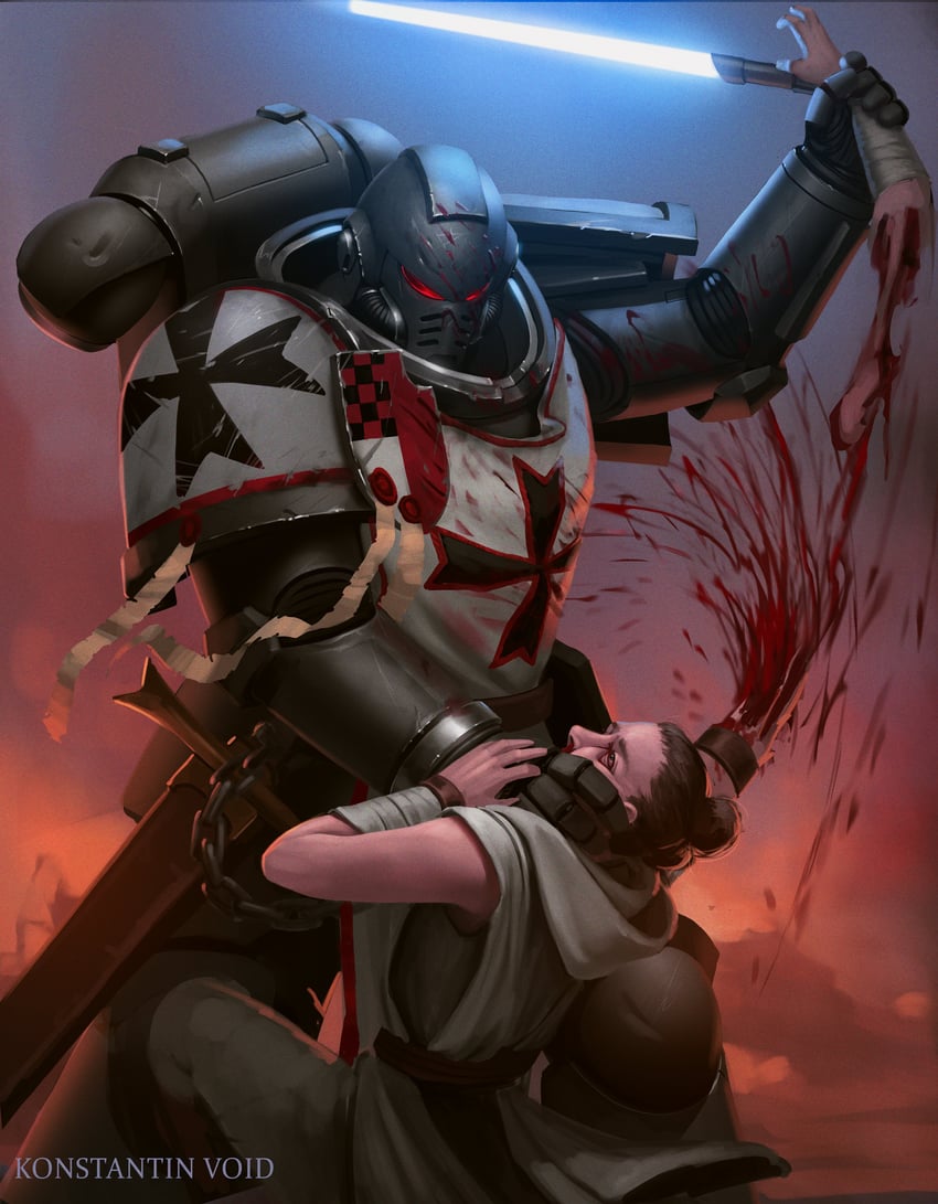 adeptus astartes and rey (star wars and 1 more) drawn by konstantinvoid