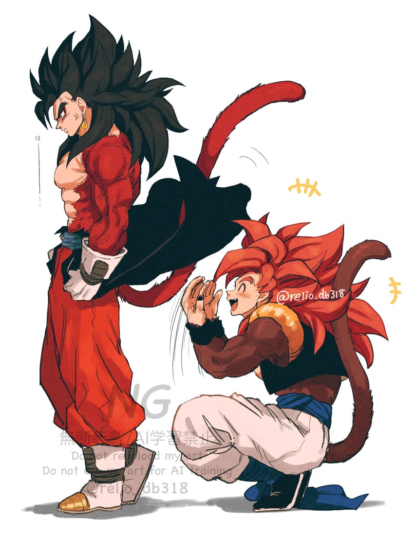 gogeta and vegetto (dragon ball and 2 more) drawn by relio_db318