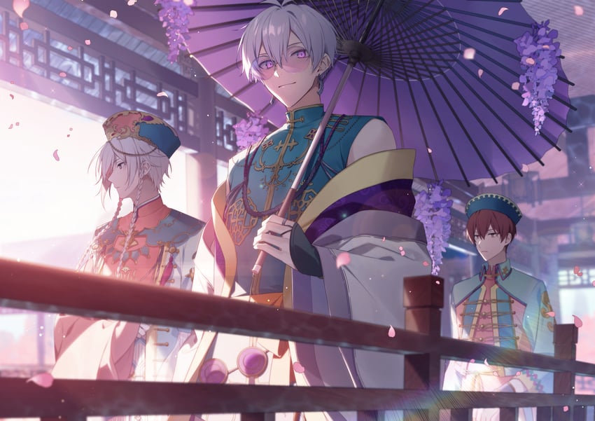 kujou tenn, osaka sougo, and inumaru toma (idolish7) drawn by aiue_o_eiua