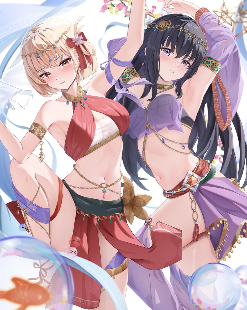 nishikigi chisato and inoue takina (lycoris recoil) drawn by pharmarr