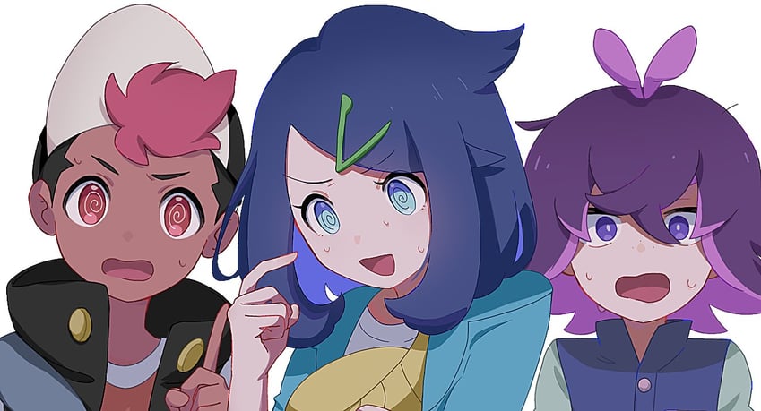 liko, dot, and roy (pokemon and 1 more) drawn by seiun_(hoshigumo_72)