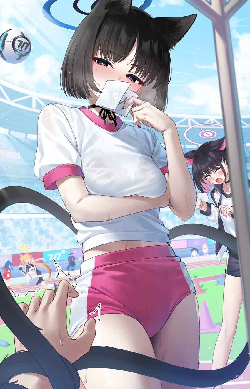 yuuka, mari, kazusa, and kikyou (blue archive) drawn by pizza_(pizzania_company)