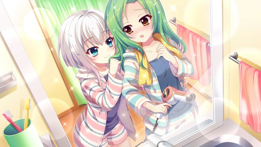 nishidate haku and shirokita kuroha (re:stage!) drawn by izumi_tsubasu