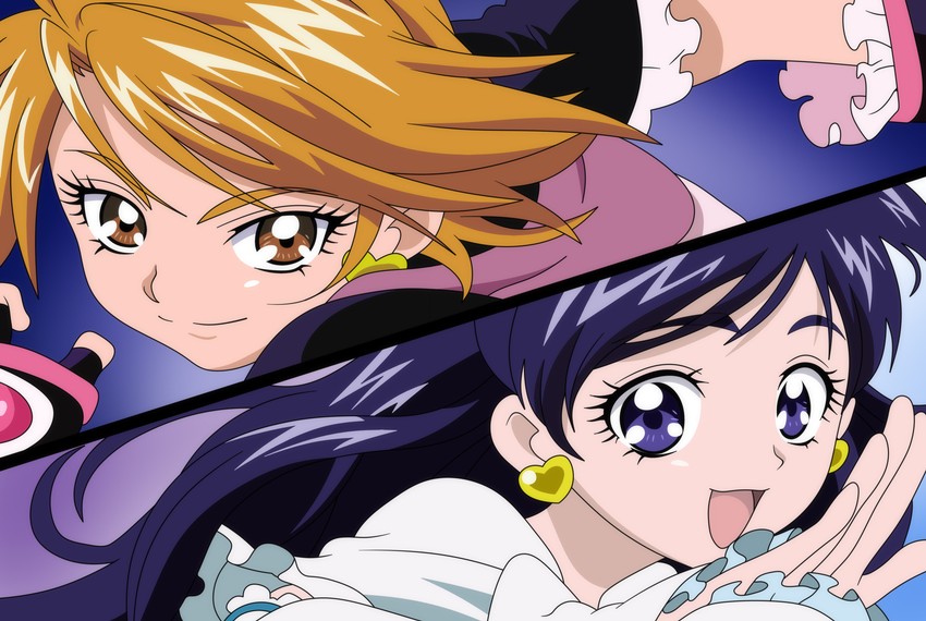 misumi nagisa, yukishiro honoka, cure black, and cure white (precure and 1 more) drawn by damascus_(dearigazu2001)