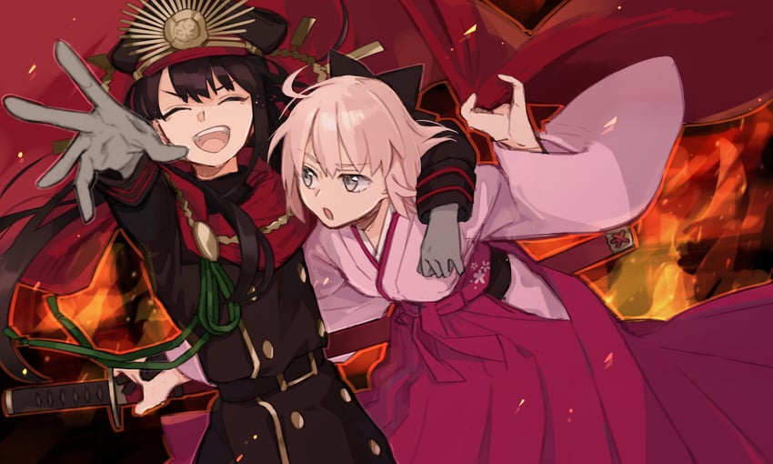 okita souji and oda nobunaga (fate and 1 more) drawn by shironojiro