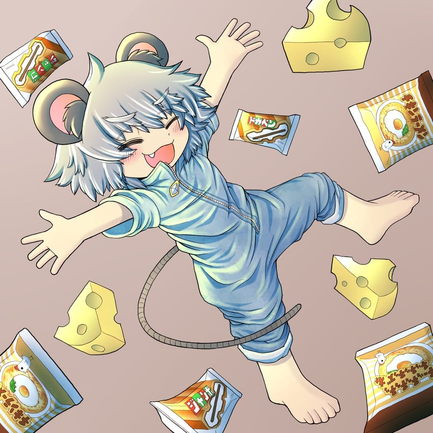 nazrin, nyon, and the chicken that appears in the middle of cookie (touhou and 1 more) drawn by drddrddo