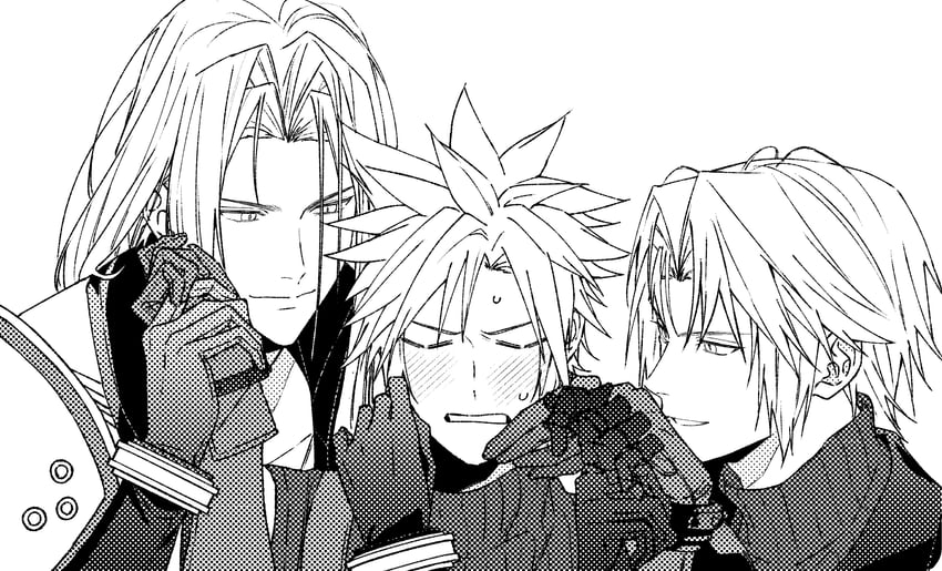 cloud strife and sephiroth (final fantasy and 1 more) drawn by yunyunonigiri