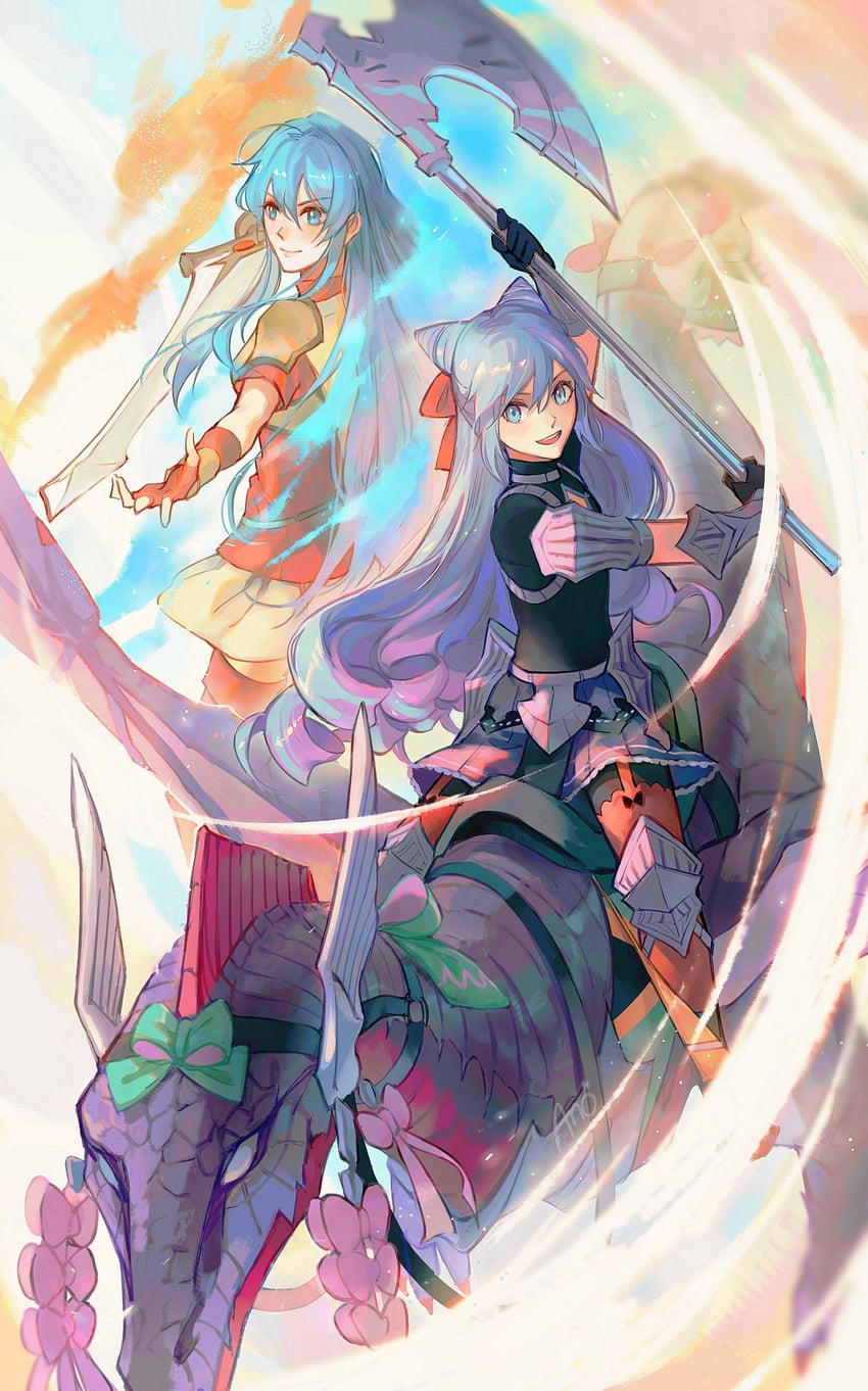 rosado and eirika (fire emblem and 2 more) drawn by anocurry