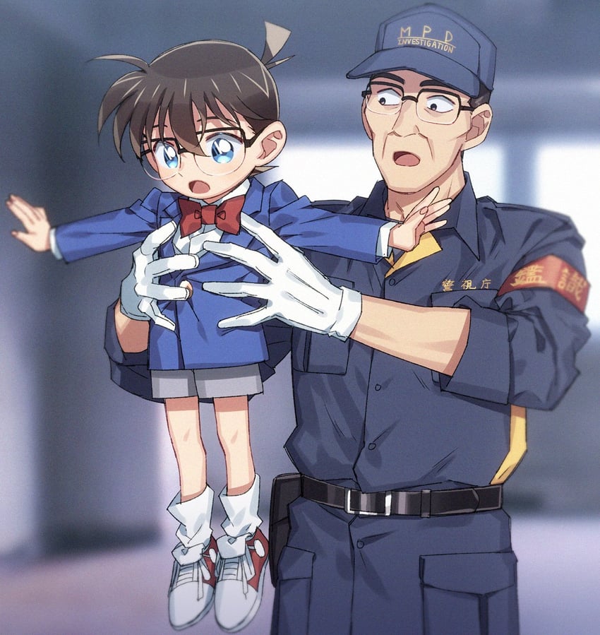 edogawa conan and tome (meitantei conan) drawn by k_(gear_labo)