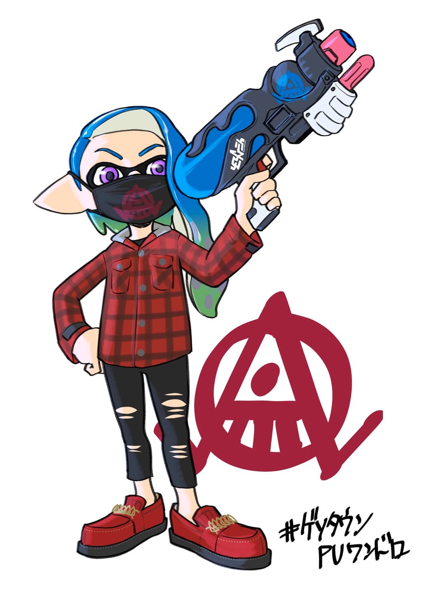 inkling player character and inkling girl (splatoon and 1 more) drawn by xdies_ds