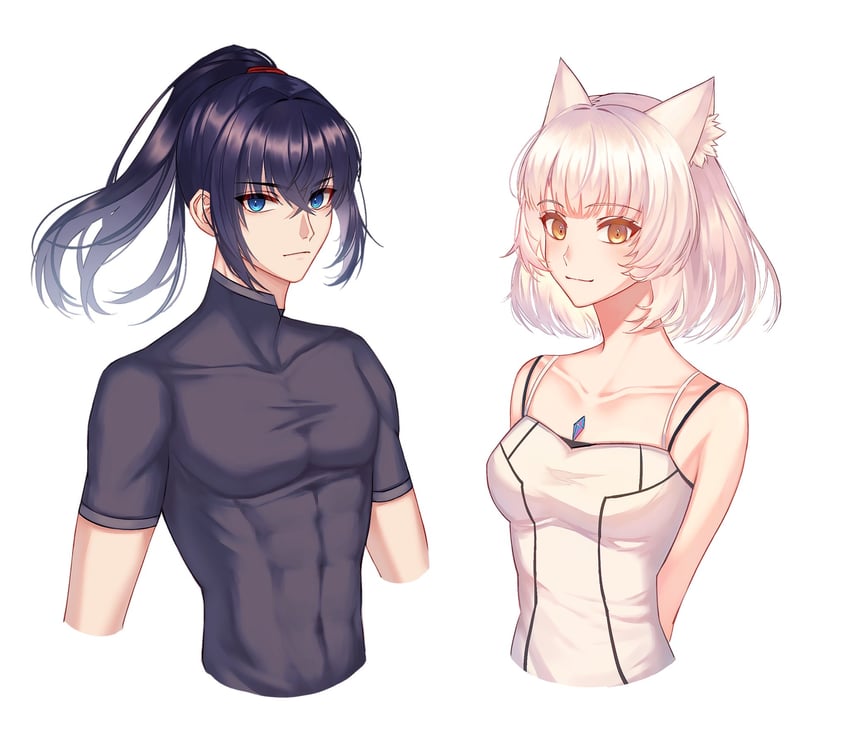 mio and noah (xenoblade chronicles and 1 more) drawn by aqing_1229