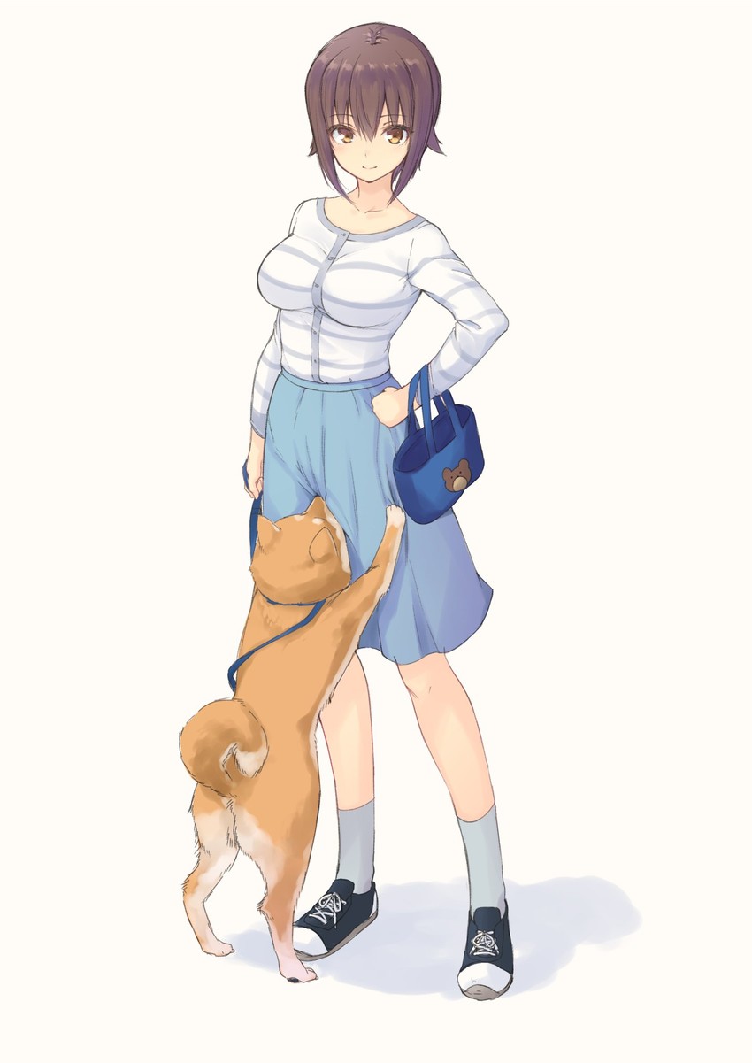 nishizumi maho and nishizumi family dog (girls und panzer) drawn by uro_(urotanc)