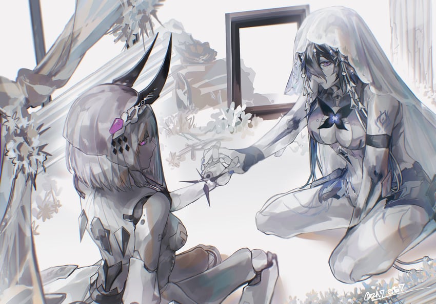 liv, lamia, lamia: lost lullaby, and liv: luminance (punishing: gray raven) drawn by za7_ge7