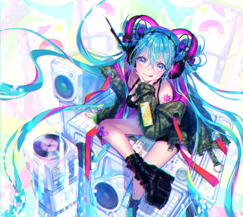 hatsune miku (vocaloid) drawn by yamori_(stom)