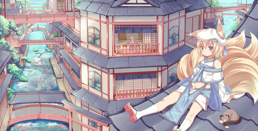 yakumo yukari, yakumo ran, and chen (touhou) drawn by yukishiro_arte