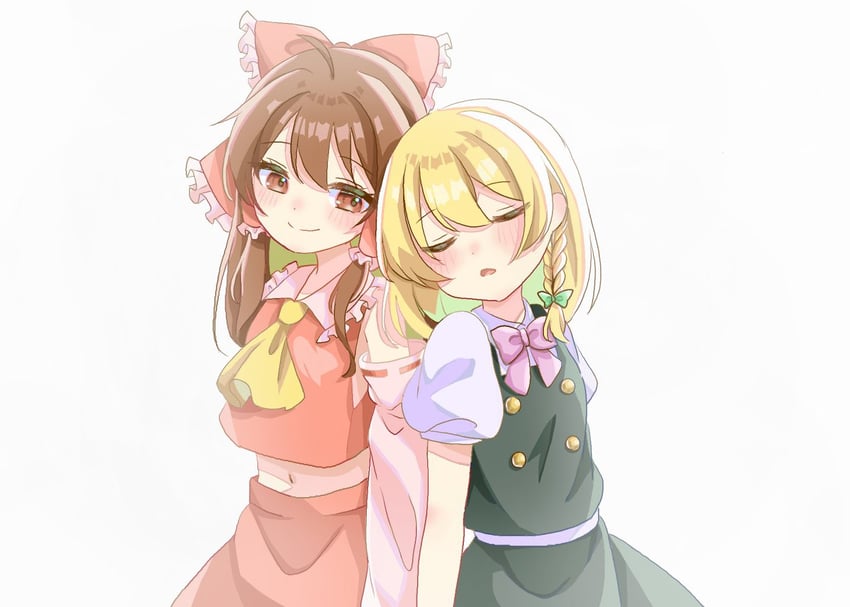 hakurei reimu and kirisame marisa (touhou) drawn by ponde_a_313