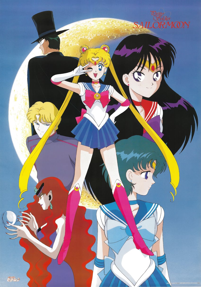 tsukino usagi, sailor moon, mizuno ami, hino rei, sailor mercury, and 5 more (bishoujo senshi sailor moon) drawn by tadano_kazuko