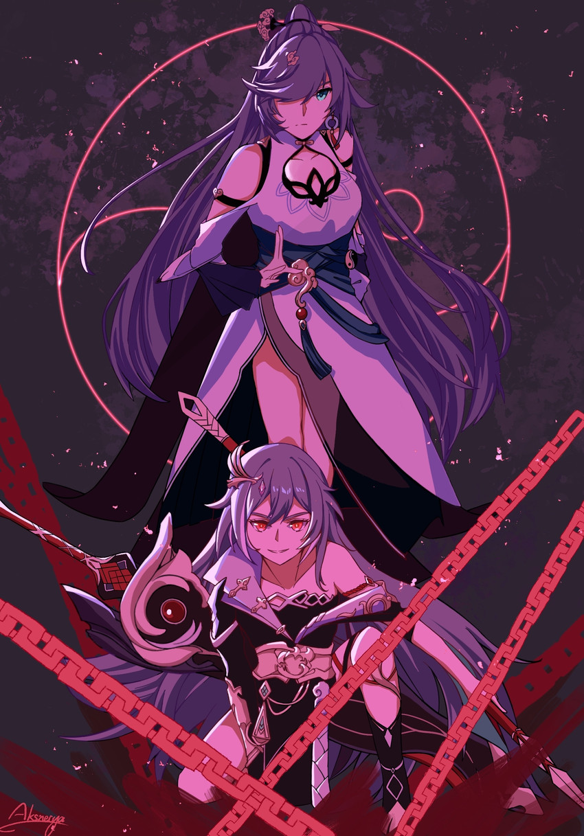 fu hua and herrscher of sentience (honkai and 1 more) drawn by aksnerya