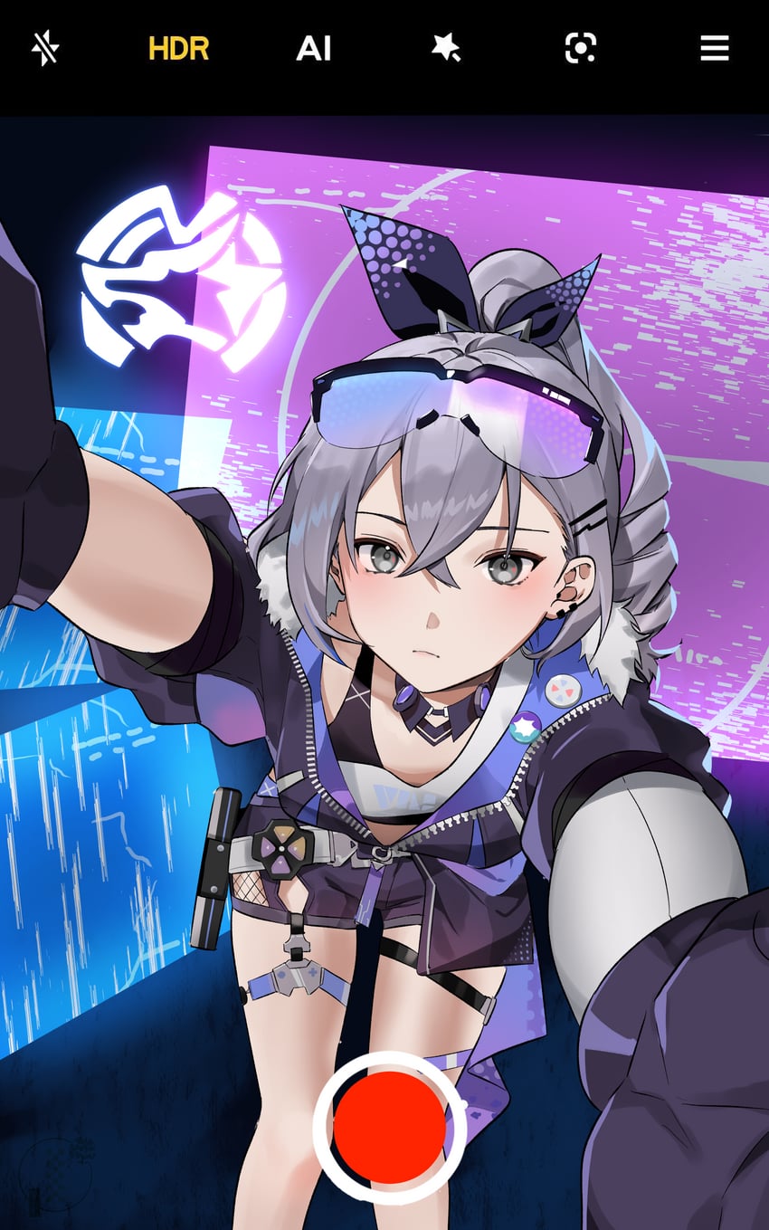 silver wolf (honkai and 1 more) drawn by hievasp