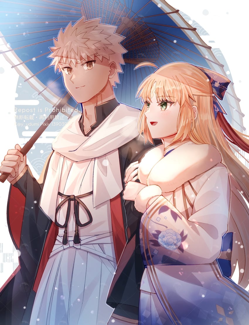 artoria pendragon, emiya shirou, artoria caster, and senji muramasa (fate and 1 more) drawn by yamano_udumi