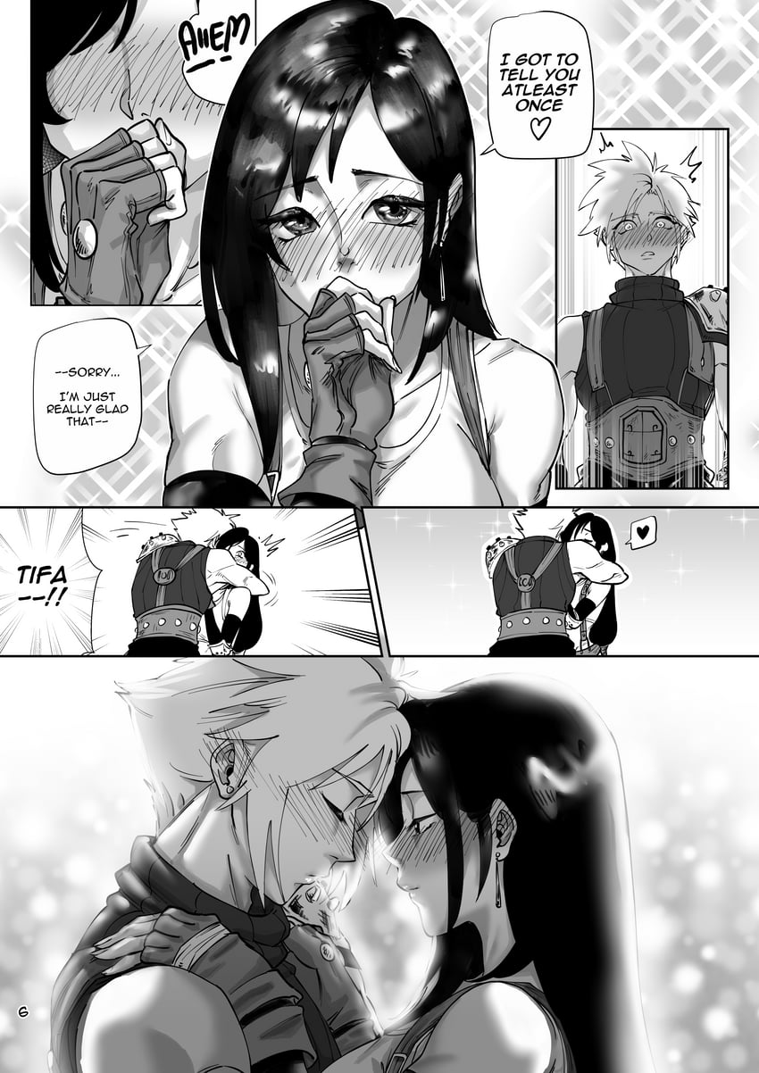tifa lockhart and cloud strife (final fantasy and 1 more) drawn by aarokira