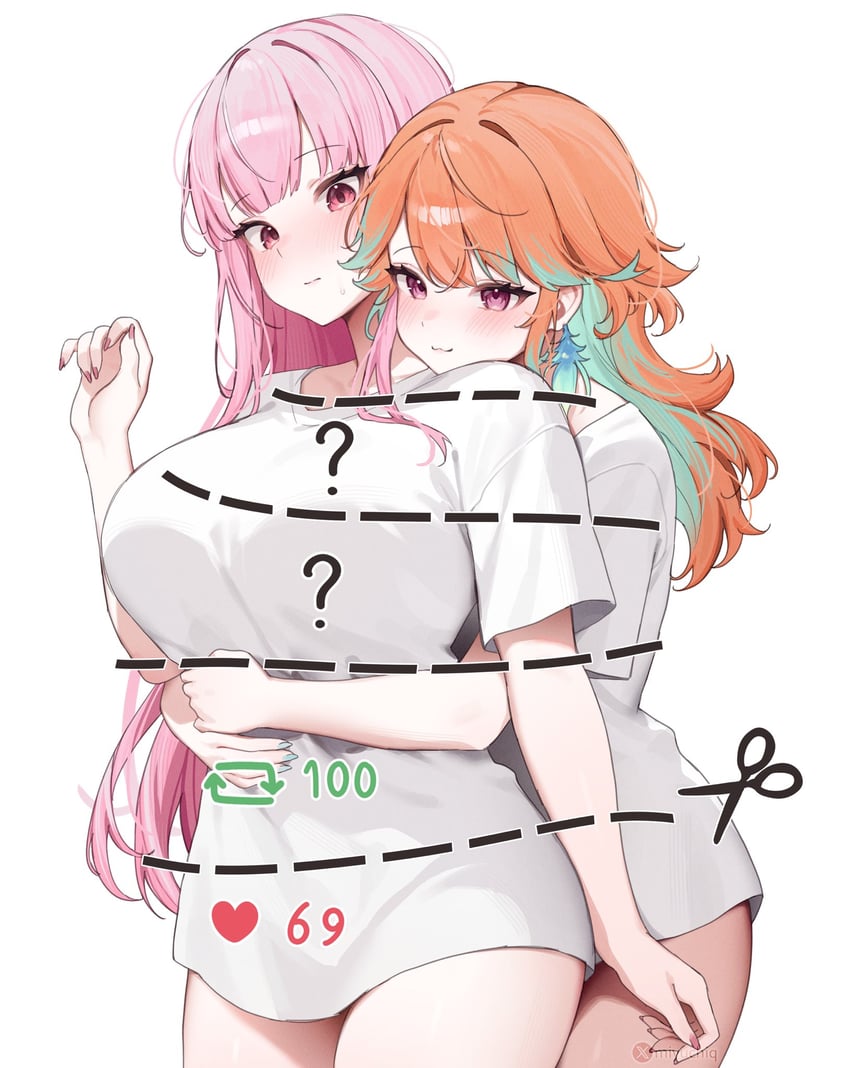 mori calliope and takanashi kiara (hololive and 1 more) drawn by miyuchiq