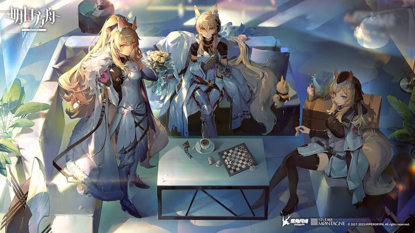 nearl, blemishine, whislash, mlynar, and nearl the radiant knight (arknights) drawn by dadijiji
