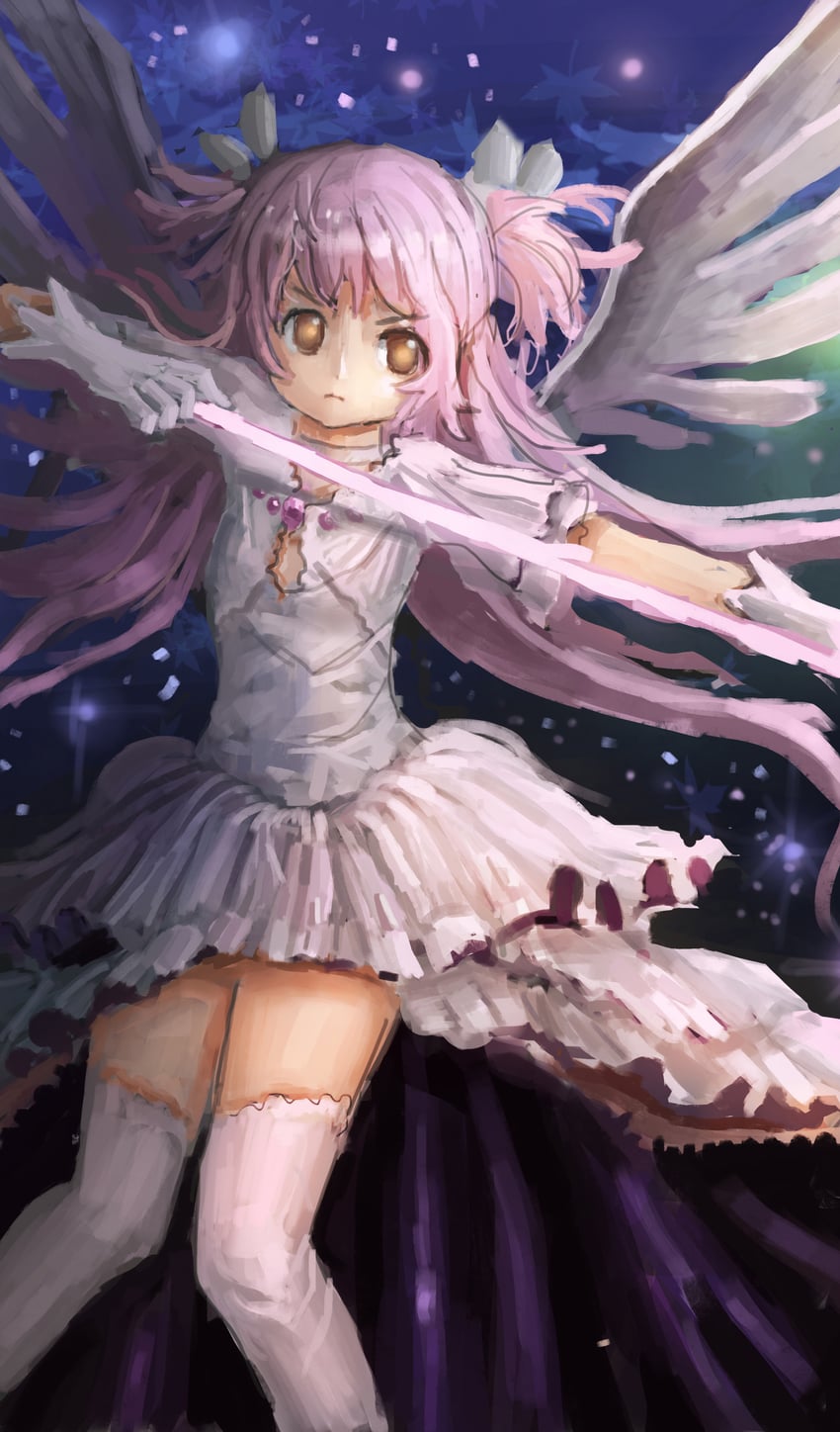 kaname madoka and ultimate madoka (mahou shoujo madoka magica) drawn by ame_sagari