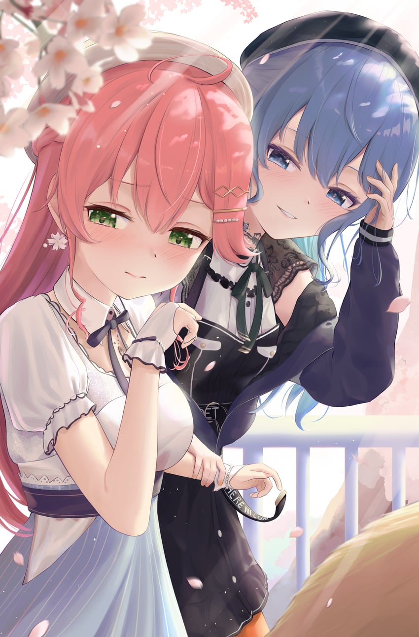 hoshimachi suisei and sakura miko (hololive) drawn by makushiro_081
