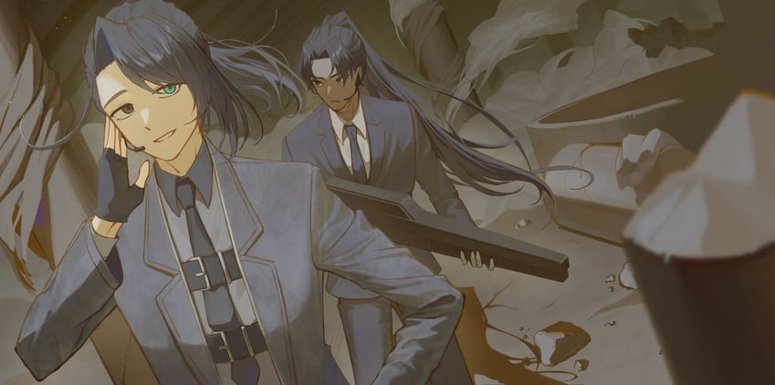 hong lu and heathcliff (project moon and 1 more) drawn by sinlu