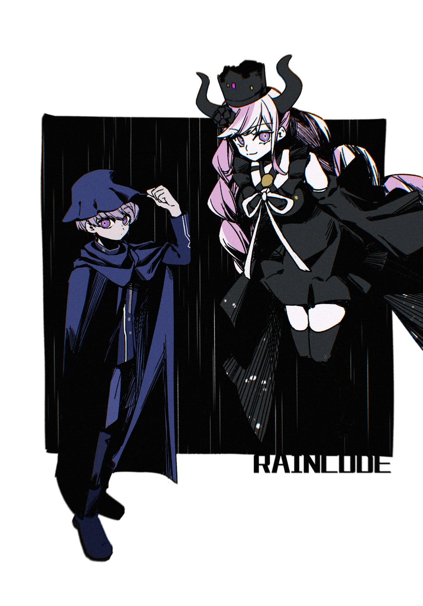 shinigami and yuma kokohead (master detective archives: rain code) drawn by kakokateki_momoko