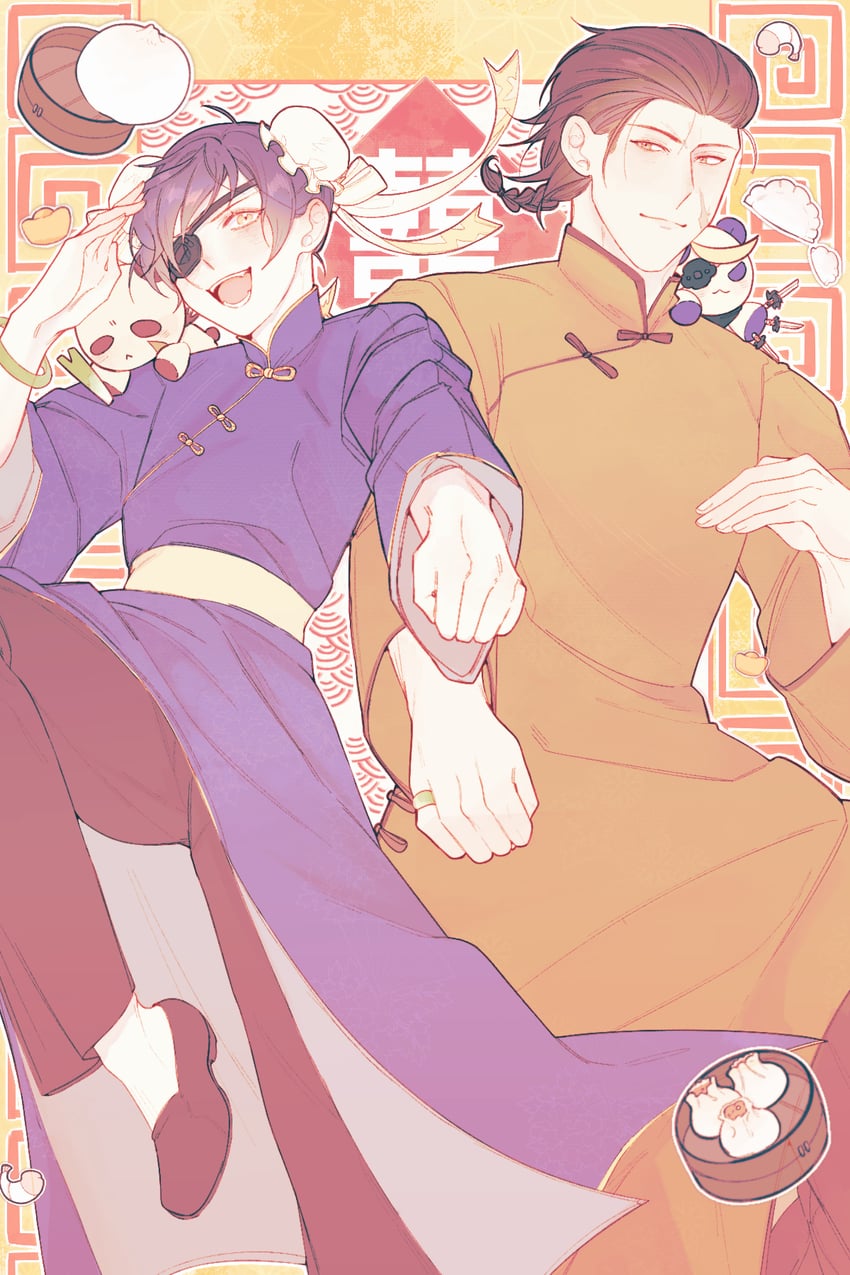 date masamune and katakura kojuurou (sengoku basara and 1 more) drawn by hikatwinkle