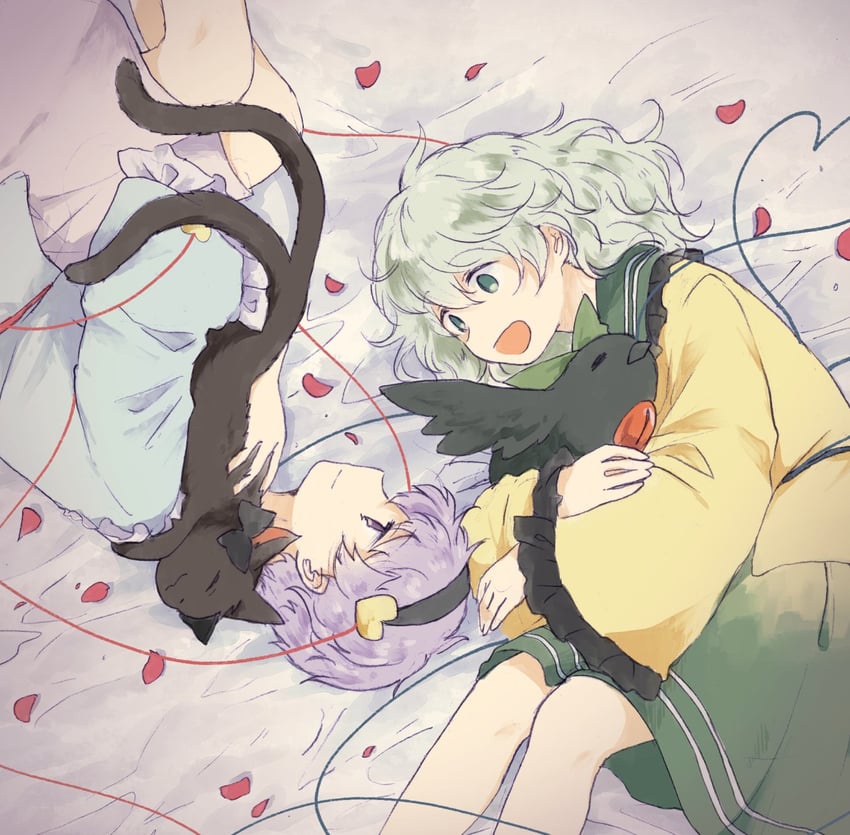 komeiji koishi, komeiji satori, kaenbyou rin, and reiuji utsuho (touhou) drawn by hinase_kaguya
