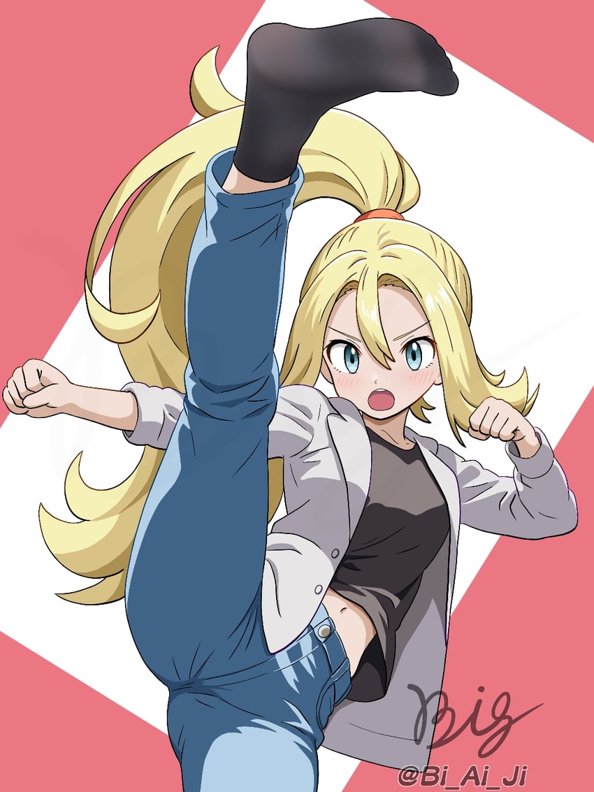 korrina (pokemon and 1 more) drawn by bi_ai_ji