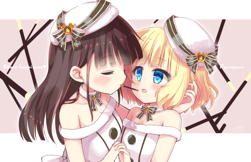 kirima syaro and ujimatsu chiya (gochuumon wa usagi desu ka?) drawn by himarisu_(hida_mari)