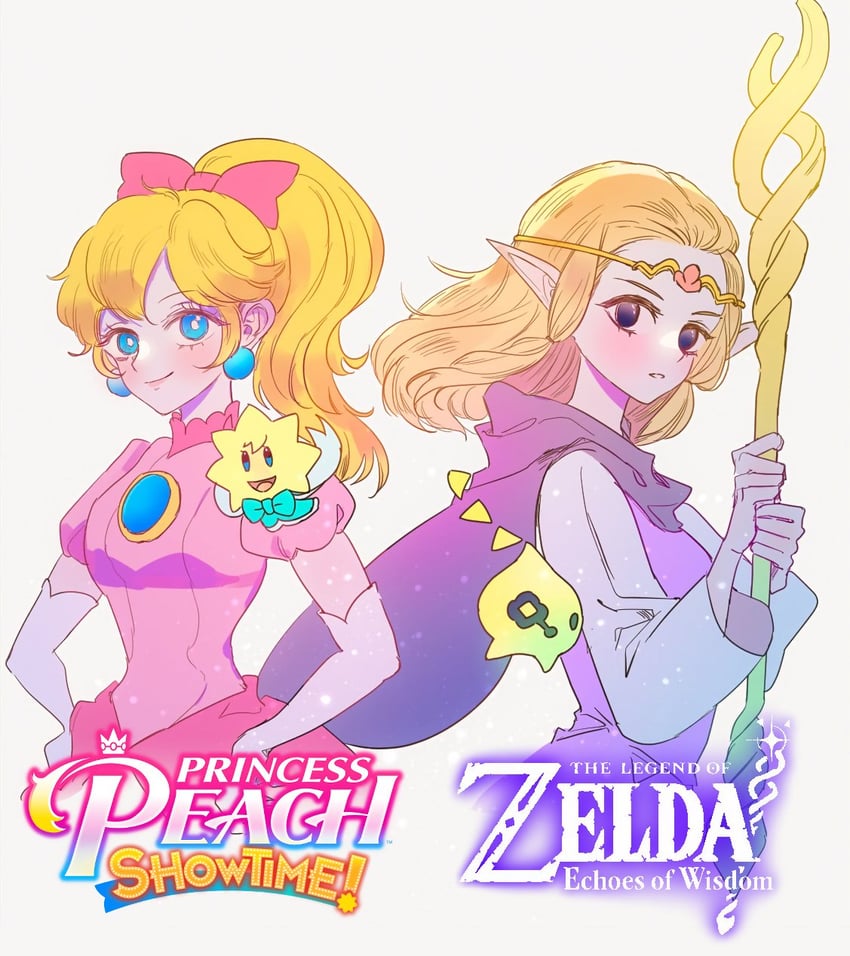 princess zelda, princess peach, tri, and stella (the legend of zelda and 3 more) drawn by seusojeldaleul-wihaejug-eum