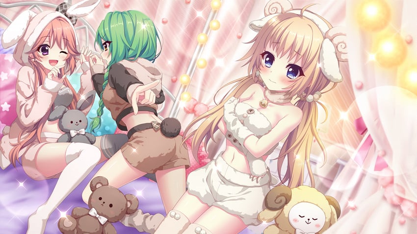 itsumura haruka, haeno akari, and shirokita kuroha (re:stage!) drawn by izumi_tsubasu