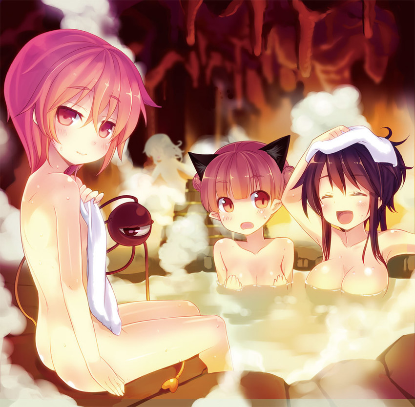 komeiji koishi, komeiji satori, kaenbyou rin, and reiuji utsuho (touhou) drawn by minamura_haruki
