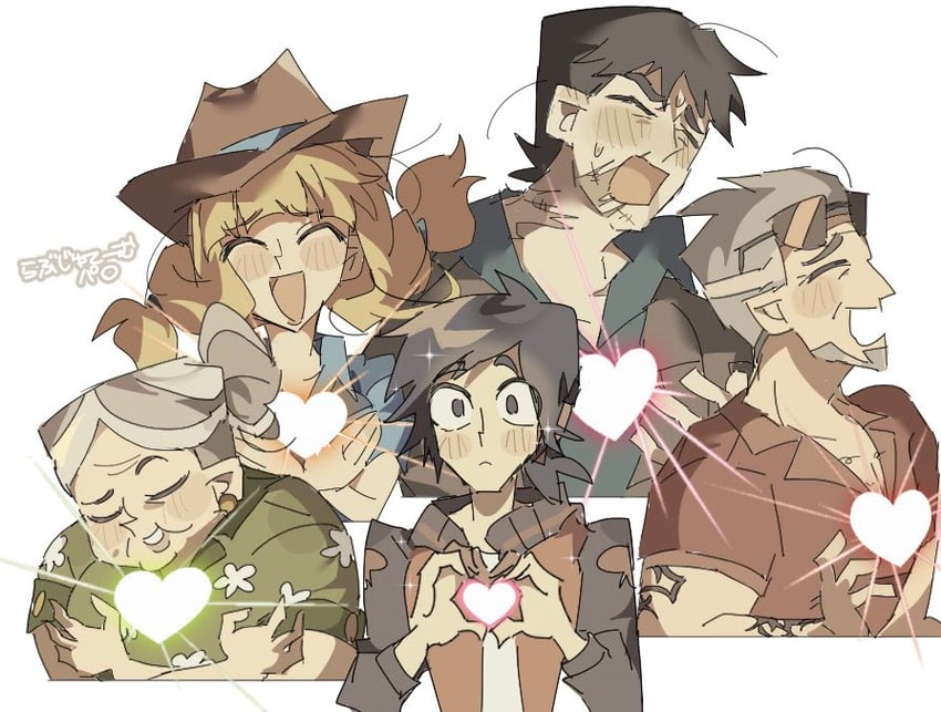 tom, jake, connor, ashley, and miriam (disventure camp) drawn by dokusuji_(kw9onou58)