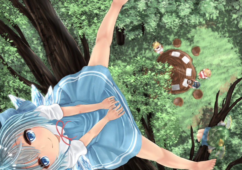cirno, daiyousei, star sapphire, luna child, and sunny milk (touhou) drawn by mukaino_kei