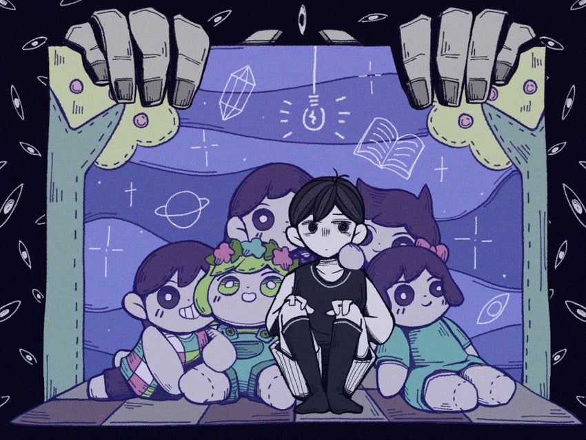 omori, basil, aubrey, mari, kel, and 2 more (omori) drawn by hiyajiruman3