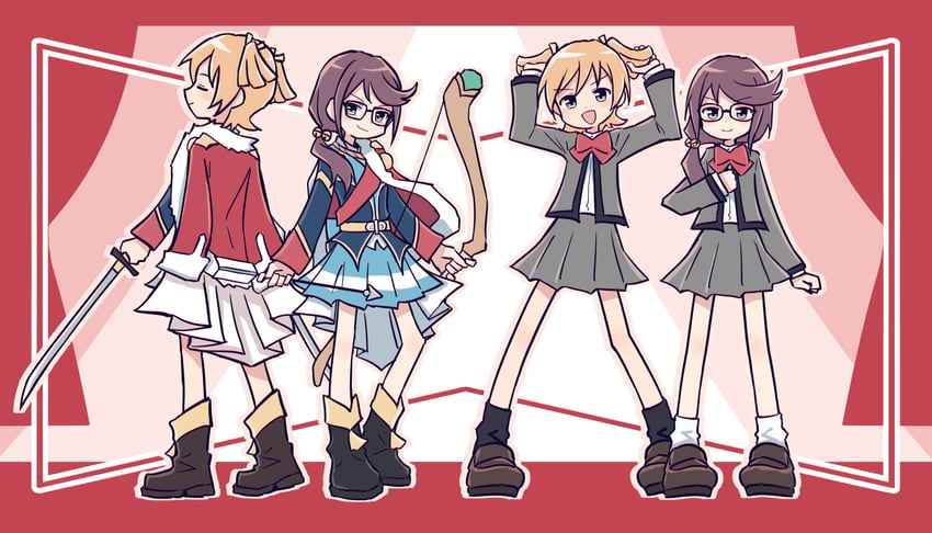 daiba nana and hoshimi junna (puyopuyo and 1 more) drawn by bullfalk